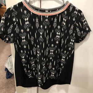 Black Aztec Blouse